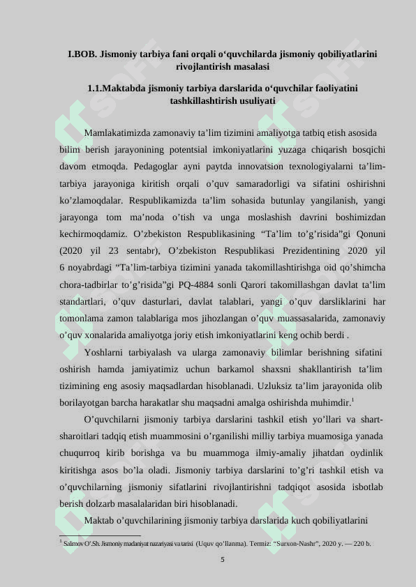 Jismoniy tarbiya darslarida o'quvchilarni faolligini shakllantirish 5