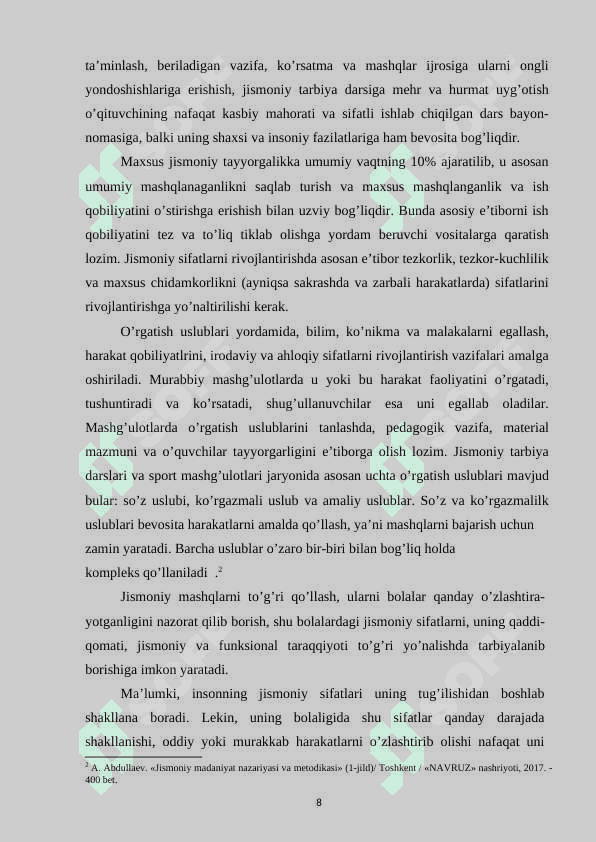 Jismoniy tarbiya darslarida o'quvchilarni faolligini shakllantirish 8