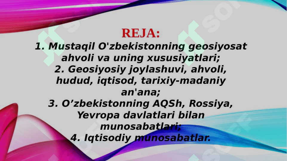 O'zbekistonning geosiyosiy va geoiqtisodiy o'rni 2