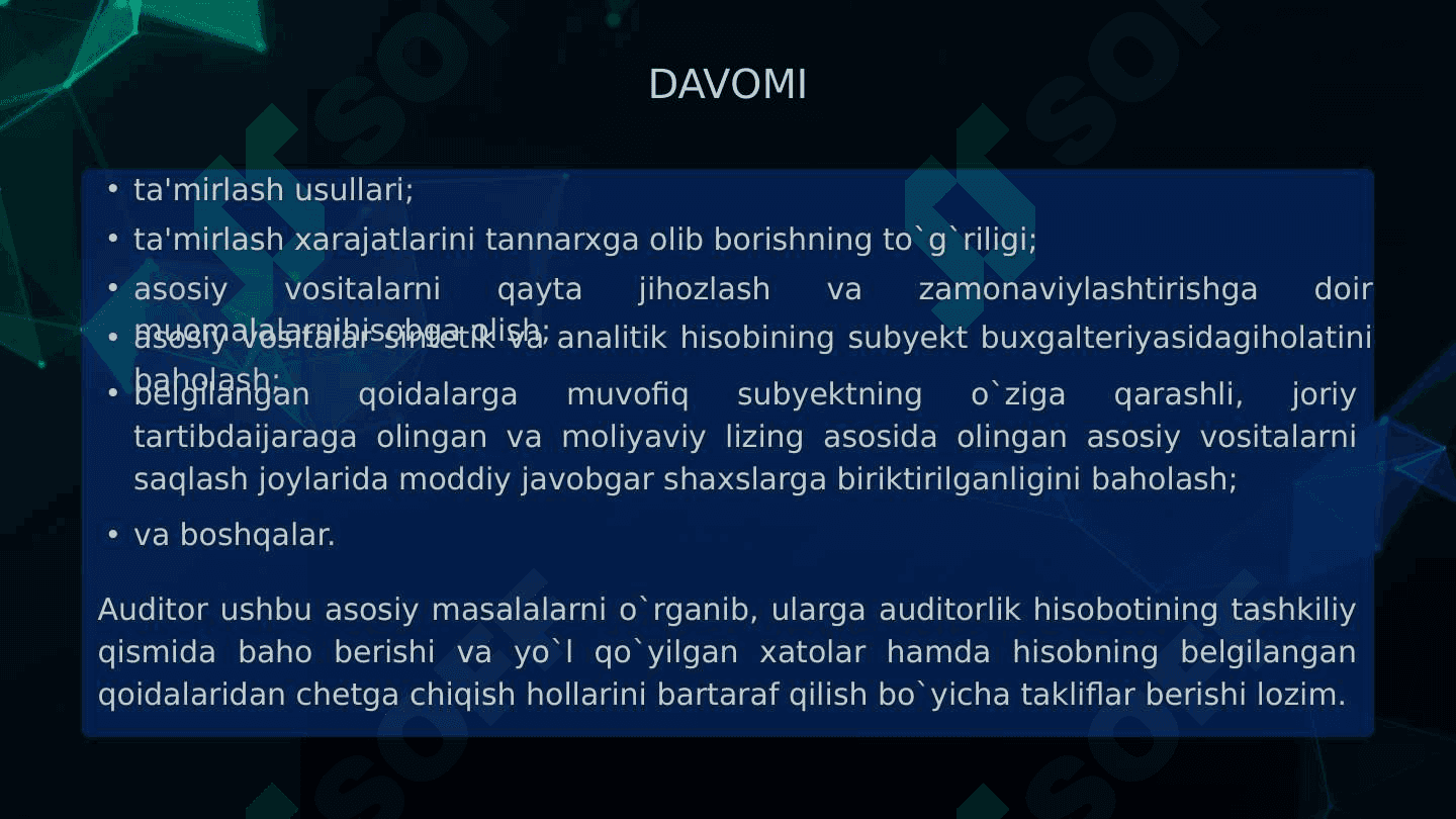 Asosiy vositalar auditi 5