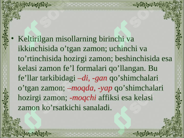 Fe’lning zamon kategoriyalari 5