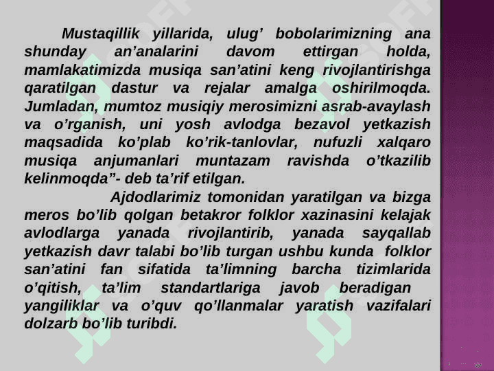 FOLKLOR SAN’ATI VA BAXSHICHILIK SAN’ATI 5