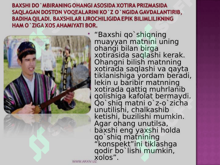 FOLKLOR SAN’ATI VA BAXSHICHILIK SAN’ATI 8