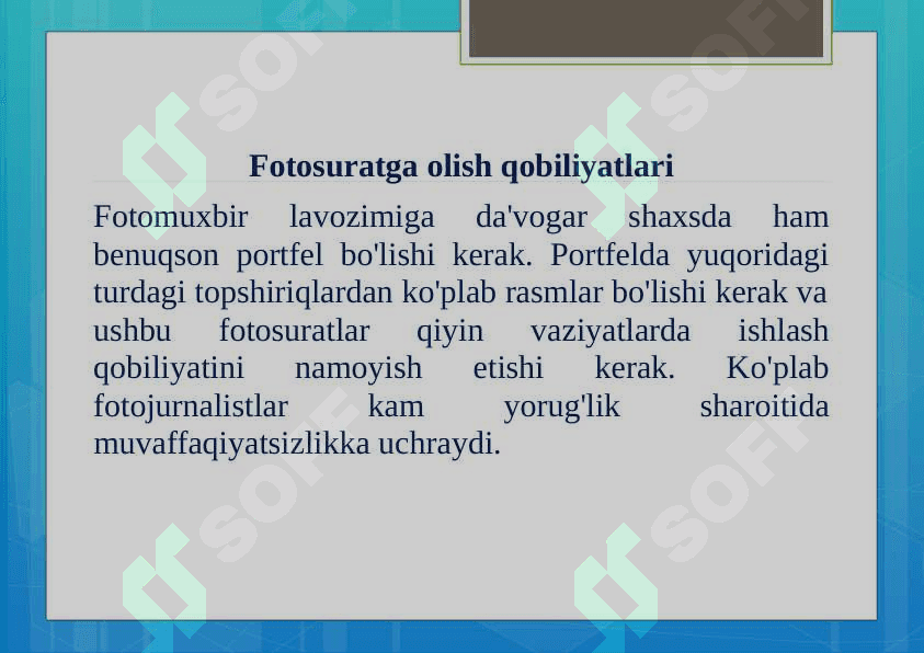 FOTOJURNALISTIKADA ISHLASH 6