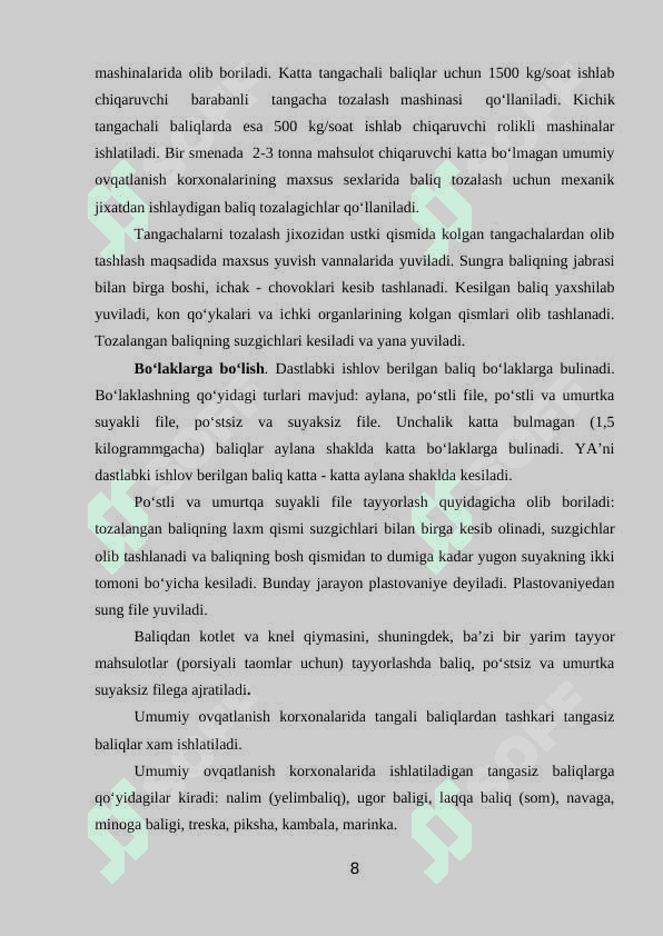 Baliqdan taomlar tayyorlashni o’rganish 8
