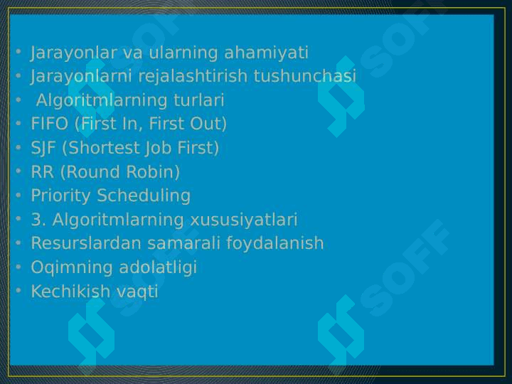 Jarayonlarni rejalashtirish algoritmi 3