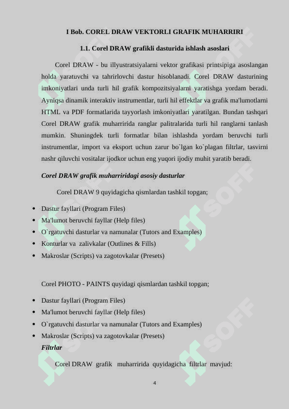 CorelDraw dasturida qatlamlar bilan ishlash. kurs ishi 4