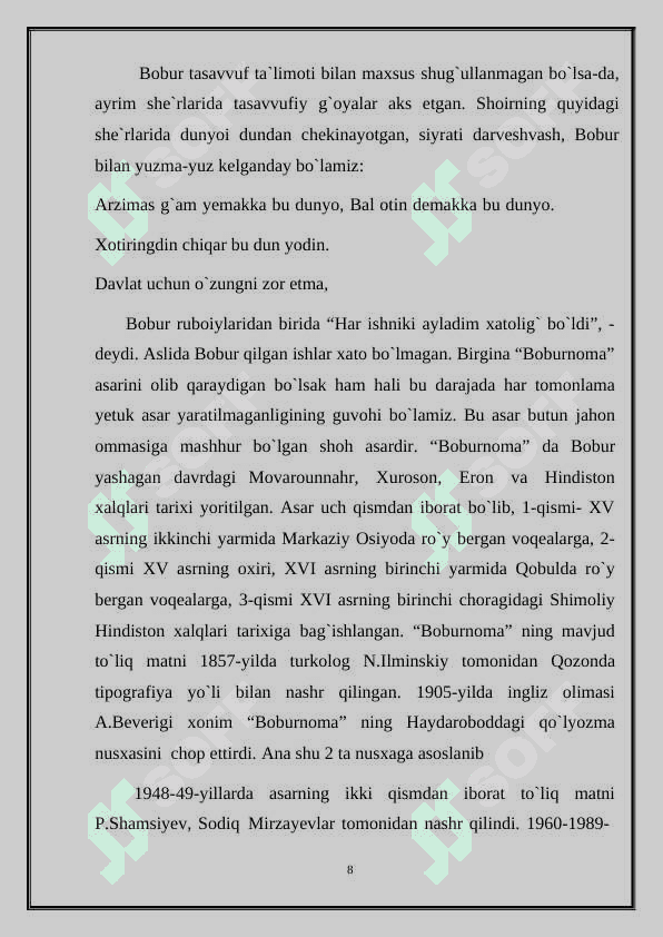 “Boburnoma” asarini o’rganishda fanlararo aloqadan foydalanish 8
