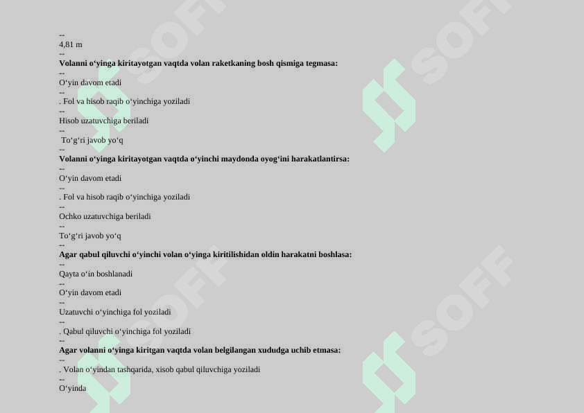 Badminton test javoblari bilan 7