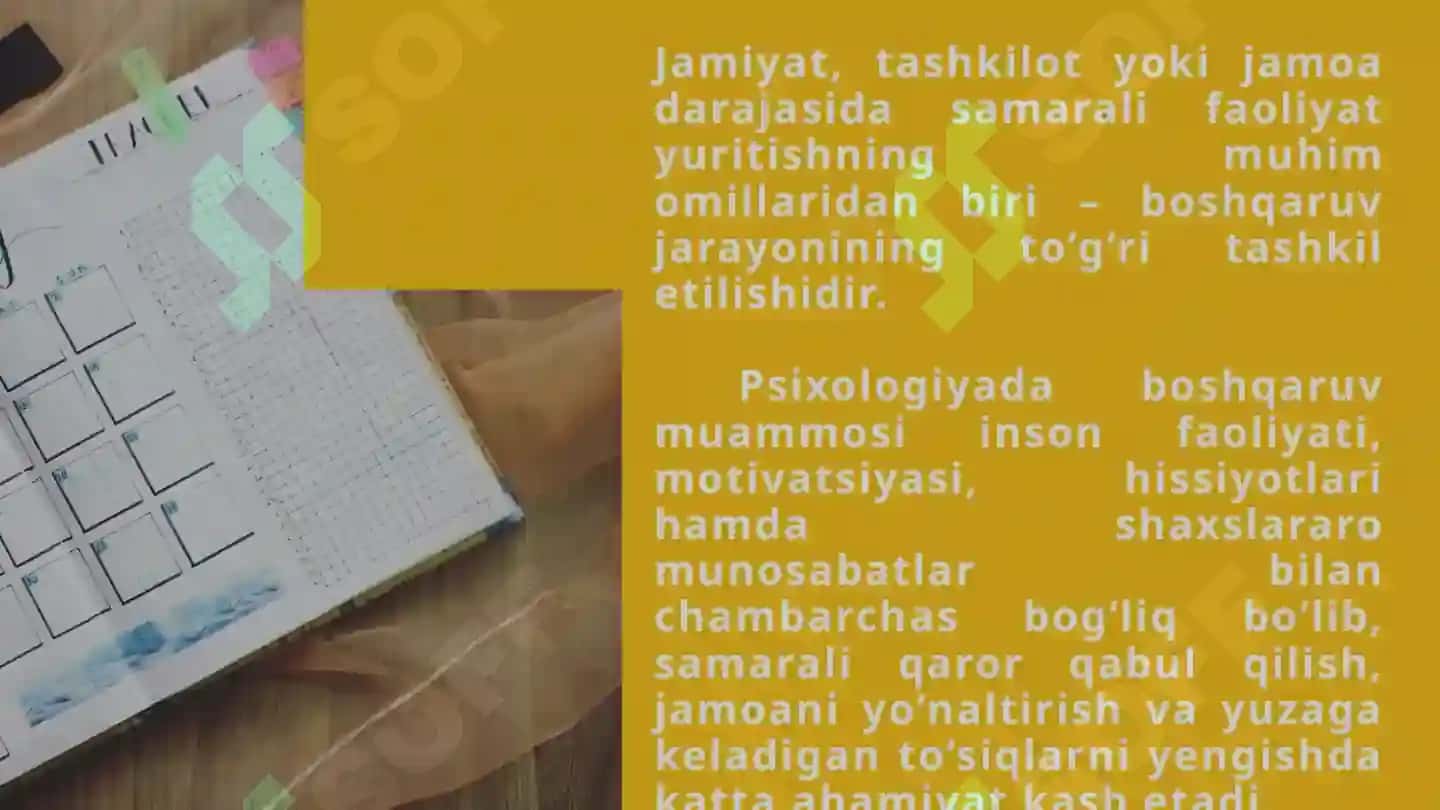 Menejment psixologiyasi: rahbarlik va liderlik 2