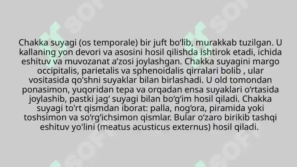 CHAKKA, YUQORI VA PASTKI JAG' SUYAGI 2