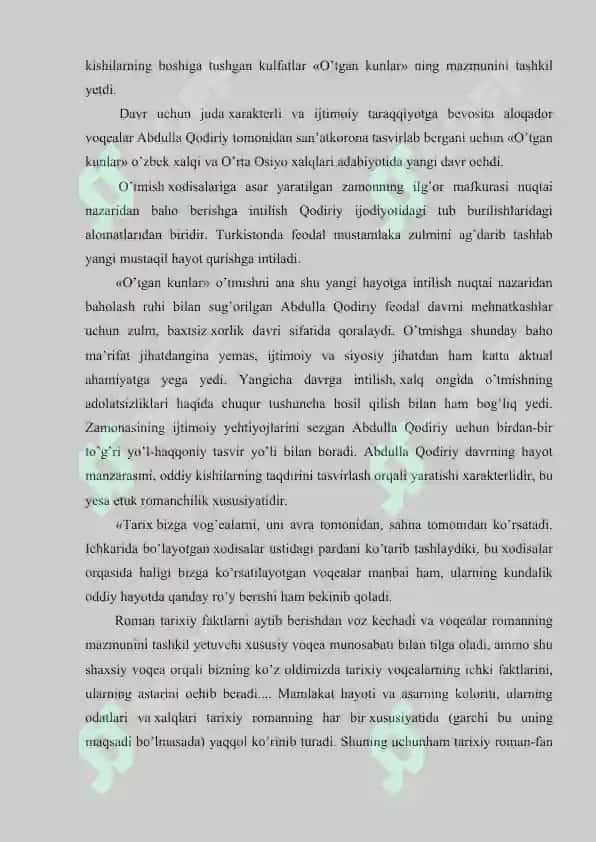 ABDULLA QODIRIYNING «O’TGAN KUNLAR» ROMANI ATROFIDA MUNOZARALAR 3