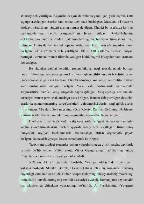 ADABIYOT NAZARYASI TUR VA JANRLAR KITOBINING TAHLILI 4