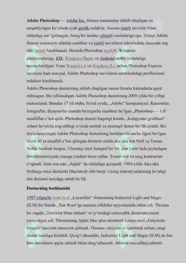 ADOBE PHOTOSHOP DASTURIDA INTERNET UCHUN MANBALAR YARATISH 2