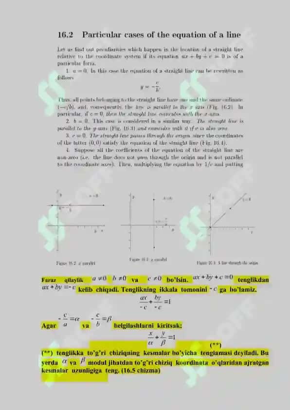 Algebraik chiziq va uning tartibi. Tekislikda to’g’ri chiziqning turli tenglamalari. 8