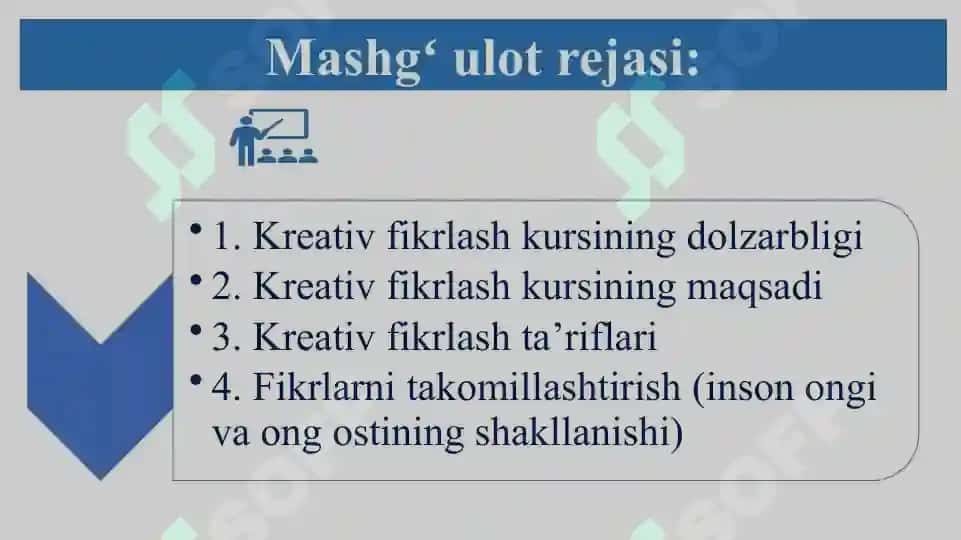 Kreativ fikrlash faniga kirish 2