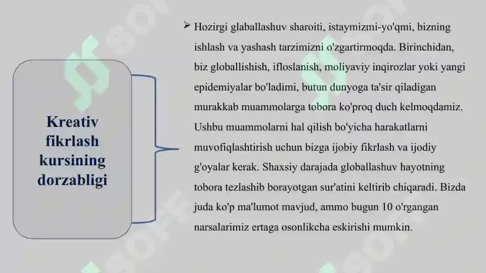 Kreativ fikrlash faniga kirish 4