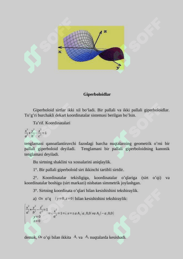 Ellipsoid,parabaloid va giperbaloid 4