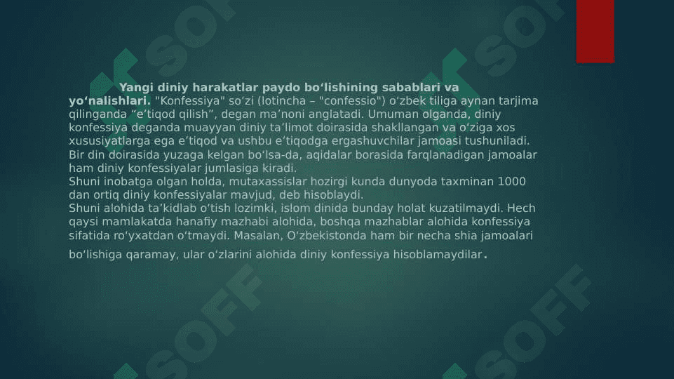 YANGI DINIY HARAKATLAR VA SEKTALAR 2