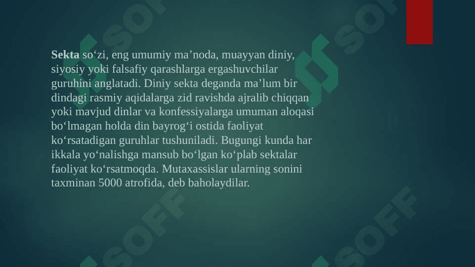 YANGI DINIY HARAKATLAR VA SEKTALAR 3