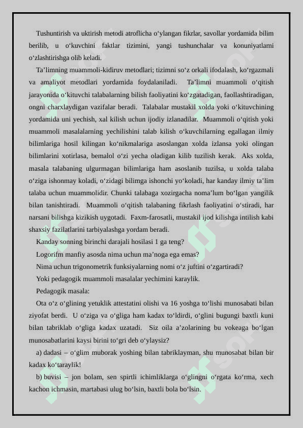 Ta`lim metodlari va vositalari 4
