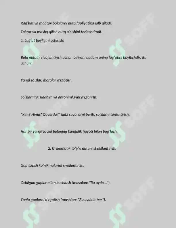 Maktabgacha taʼlim tashkilotlari va oilada nutq oʻstirish boʻyicha metodik ishlar 6