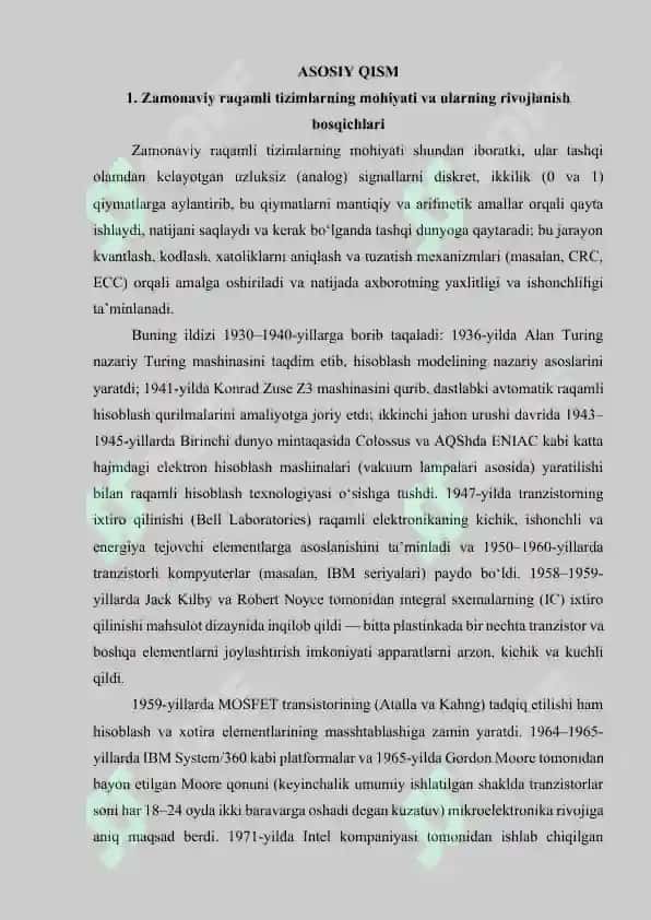 Zamonaviy raqamli tizimlar va ularning mikroprotsessorli boshqaruvi 3