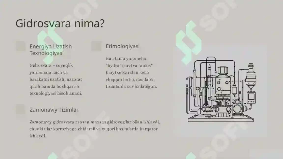 Gidrosvara tushunchasi va tarkibiy qismlari ppt 2