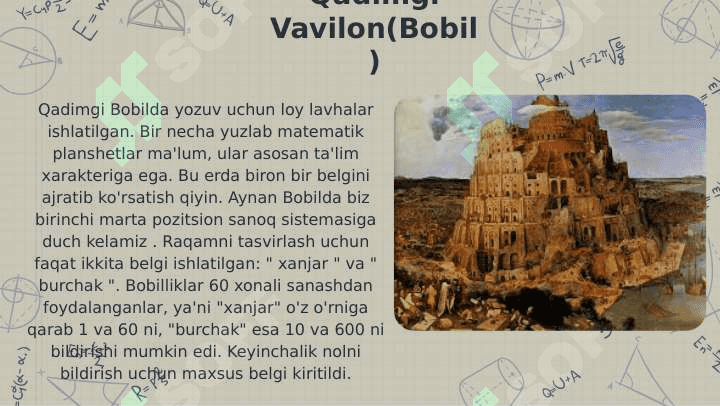 Qadimgi Vavilon xalqlarida matematik va astronomik tushunchalar. 3