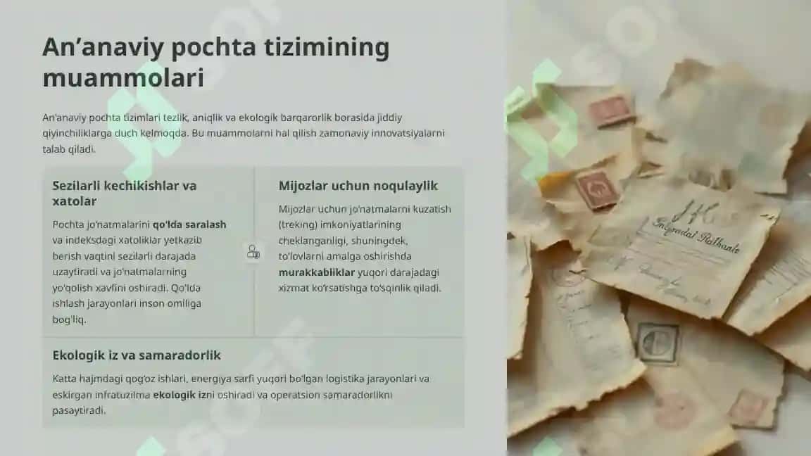 An'anaviy pochta tizimining muammolari 2