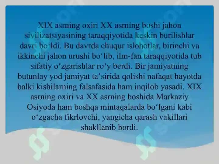 Turkistonda XIX asr oxirlarida milliy uyg’onish jarayonlari 2
