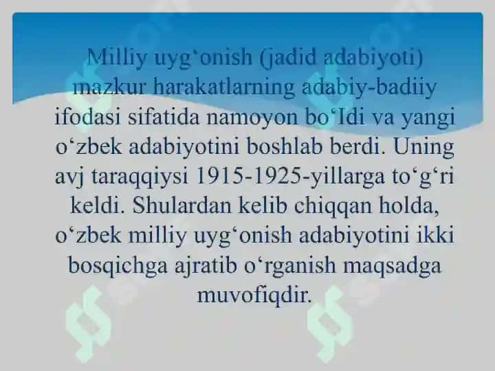 Turkistonda XIX asr oxirlarida milliy uyg’onish jarayonlari 3