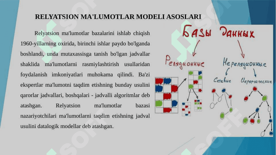 Relyatsion ma'lumotlar modeli. Ma'lumotlar bazasida munosabatlar 3
