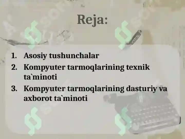 Kompyuter tarmoqlari uning asosiy tushunchalari va turlari. 3