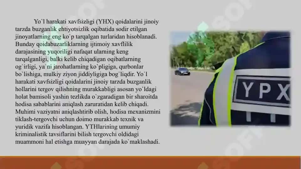 YHX qoidalarini jinoiy tarzda buzganlik holatlarini tergov qilish 2