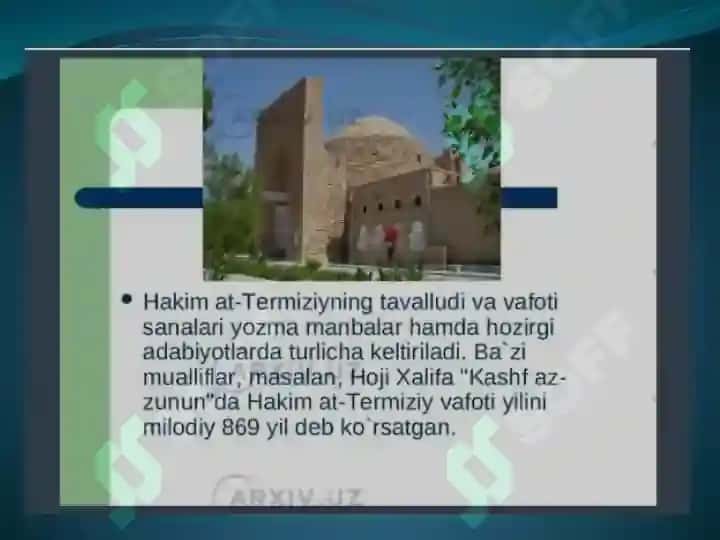Al-Hakim AT-TERMIZIY HAYOTI VA IJODI 3