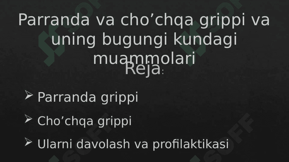 Cho'chqa va parranda grippi 2