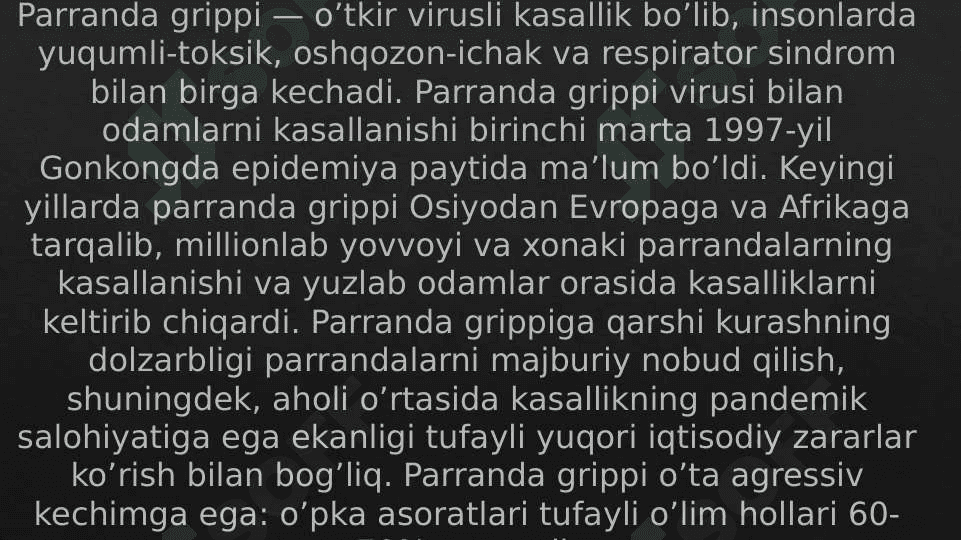 Cho'chqa va parranda grippi 4