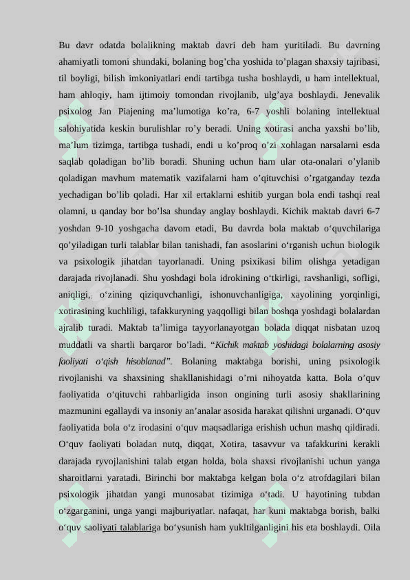 Kichik maktab yoshidagi o’quvchilarning gender xususiyatlarining shakllanishi 6