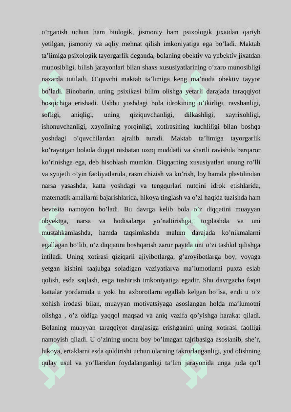 Kichik maktab yoshidagi o’quvchilarning gender xususiyatlarining shakllanishi 8