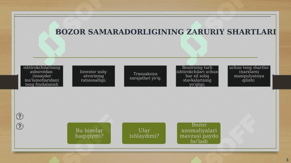 Moliyaviy bozorlarni tahlil qilish. 3