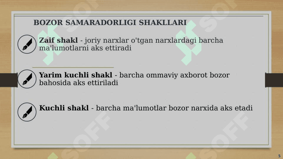 Moliyaviy bozorlarni tahlil qilish. 5