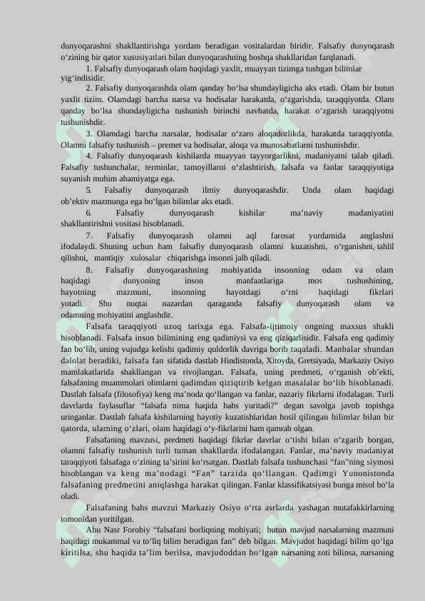 Falsafa fanining predmeti, mazmuni va jamiyatdagi roli 4