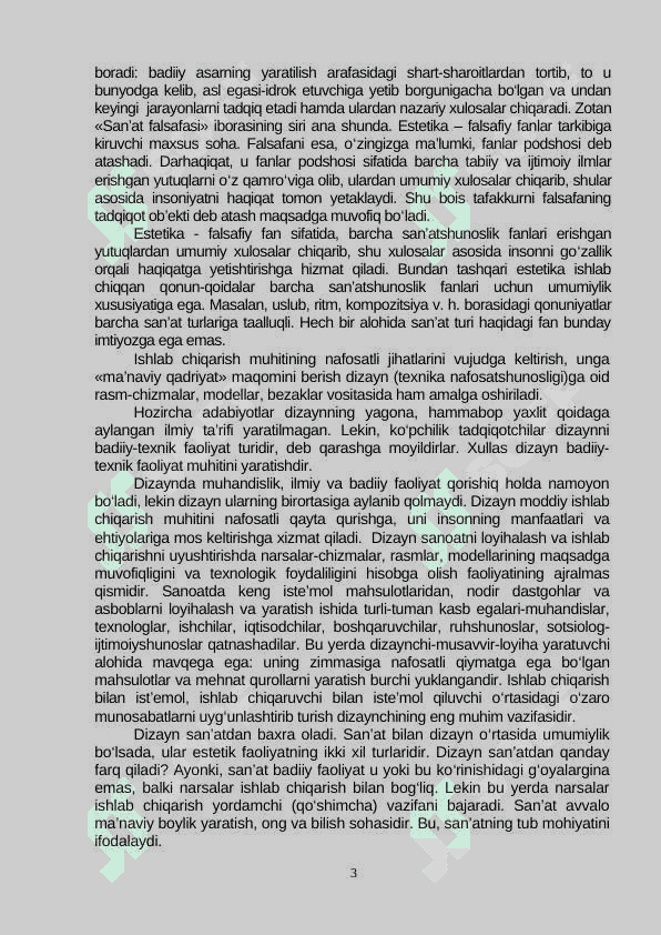Nafosat falsafasi (Estetika) 3