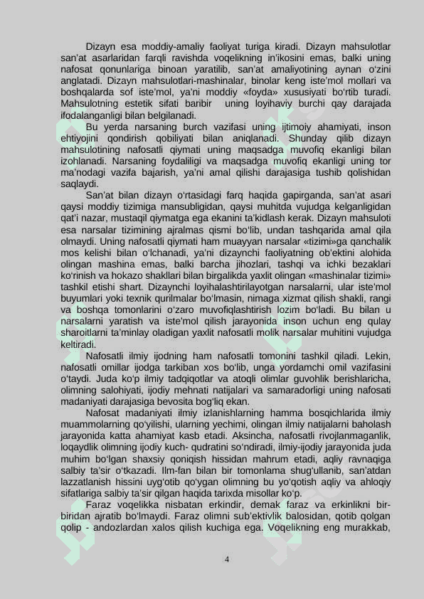 Nafosat falsafasi (Estetika) 4