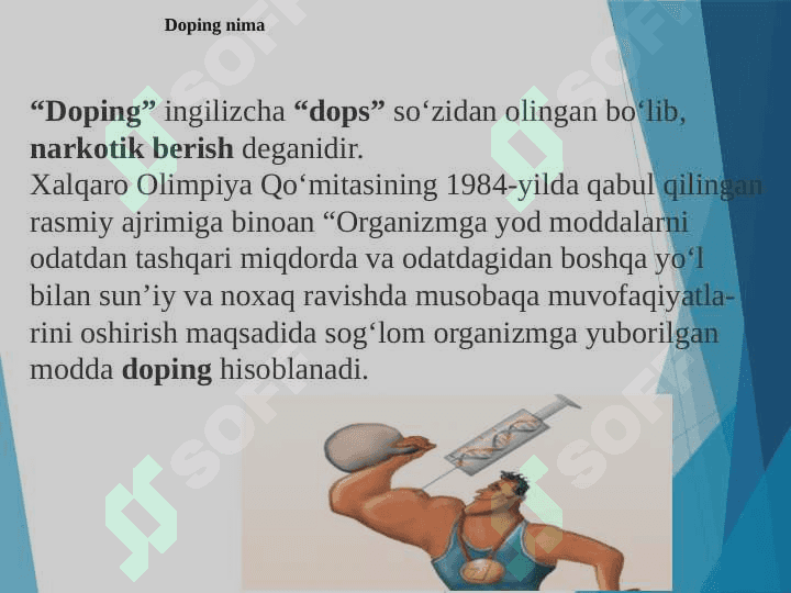 Antidoping nazorati. Jins nazorati. Sport tibbiyoti va paraalimpiya. 3