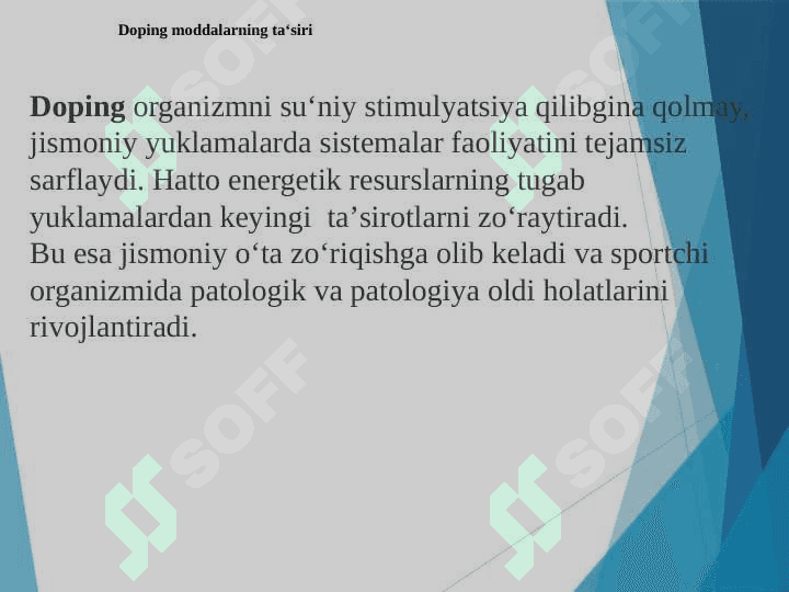 Antidoping nazorati. Jins nazorati. Sport tibbiyoti va paraalimpiya. 4
