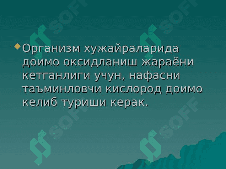 Нафас тизимининг функционал хусусиятлари 3