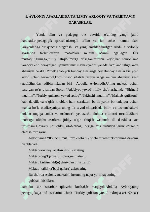 ABDULLA AVLONIYNING " KOMIL INSON " HAQIDAGI QARASHLARI 3