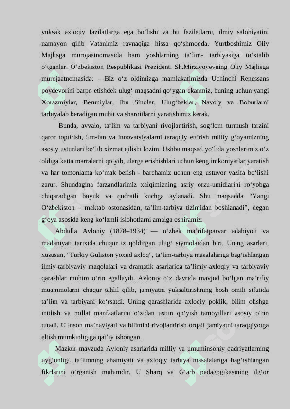 ABDULLA AVLONIYNING " KOMIL INSON " HAQIDAGI QARASHLARI 7
